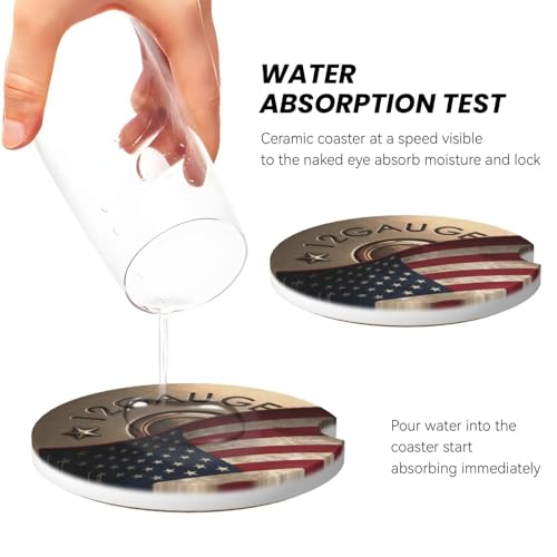 Car Coasters for Cup Holders - (Bullet American Flag)