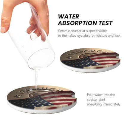 Car Coasters for Cup Holders - (Bullet American Flag)