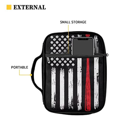 Suobstales Baseball American Flag Bible Covers for Women Men Bible Case Bible Bag Tote Book Carrying Case Bible Accessories with Handle and Zippered Pocket - color: Baseball American Flag