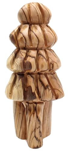 Zuluf Olive Wood Holy Family Nativity Statue 6.9 Inch with Carved Olive Tree Back, Hand-Carved Bethlehem Two-Sided Sculpture of Joseph Mary Baby Jesus, Catholic Mantle Centerpiece Christmas Decor Gift