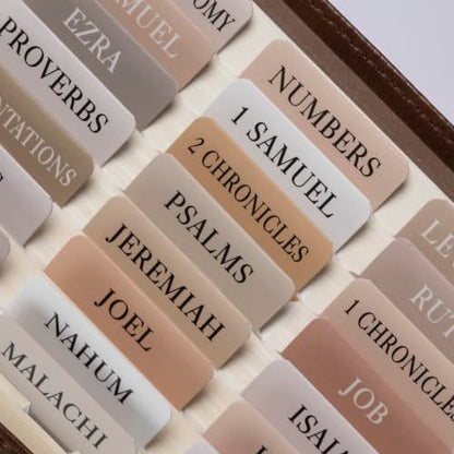 UPAFEXXI-Laminated Bible Tabs with Book Summaries, Bible Study Supplies - color: Summaries Cappuccino2