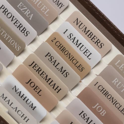 UPAFEXXI-Laminated Bible Tabs with Book Summaries, Bible Study Supplies - color: Summaries Cappuccino2