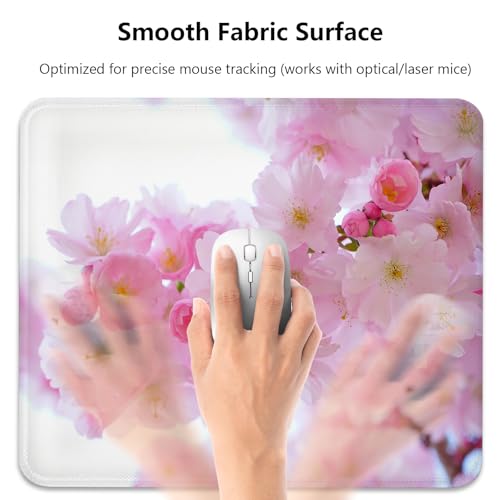 Pink Sakura Cherry Blossoms Design, Spring Floral Nature Flowers Desk Mat - color: Color_DE0013XX