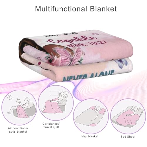 Throw Blanket, Soft Fleece Blanket with Inspirational Positive Thoughts and Quotes for Bedroom, Ideal as a Gift for Girls and Women 50x60 Inch