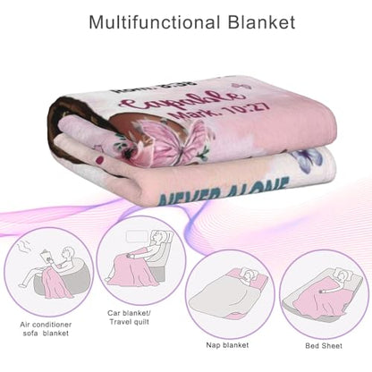 Throw Blanket, Soft Fleece Blanket with Inspirational Positive Thoughts and Quotes for Bedroom, Ideal as a Gift for Girls and Women 50x60 Inch