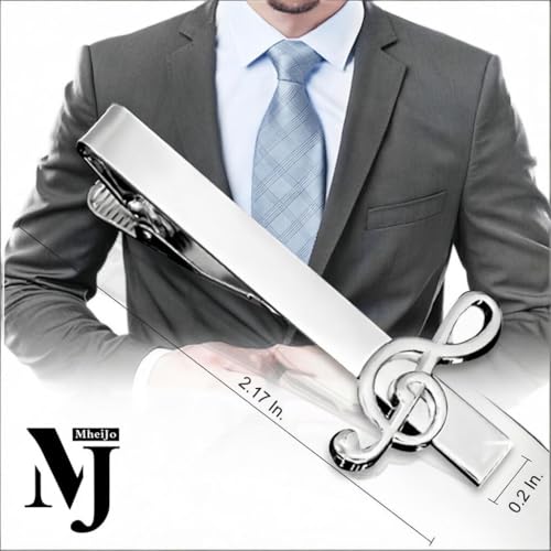 Tie Clips for Men, Mens Tie Clip Silver, Mens Tie Bars, Clip on Tie for Men - color: Silver Tie Clip G