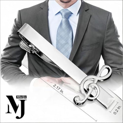 Tie Clips for Men, Mens Tie Clip Silver, Mens Tie Bars, Clip on Tie for Men - color: Silver Tie Clip G