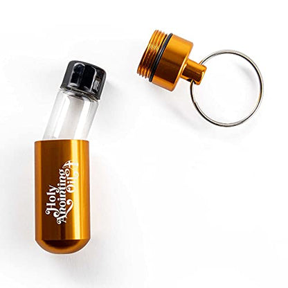 Anointing Oil Bottle Accessory Kits, Bulk Set of All 8 Containers, Plastic Eyedropper & Small Empty Glass Vial, Screw Top Metal Holder, Protective Travel Set for Holy Oils, Botellas Para Aceite Ungido