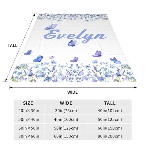 Customized Butterfly Baby Blanket - Personalized Soft Fleece Bed Throw for Newborns, Toddlers - Girls & Boys - Birthday & Christmas - color: Design09