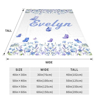 Customized Butterfly Baby Blanket - Personalized Soft Fleece Bed Throw for Newborns, Toddlers - Girls & Boys - Birthday & Christmas - color: Design09