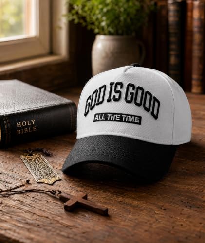 God is Good Hat, Christian Hats for Men & Women Religious Gift - color: Black/White
