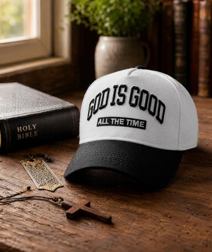 God is Good Hat, Christian Hats for Men & Women Religious Gift - color: Black/White