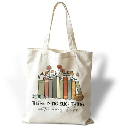 Aesthetic Flower Canvas Tote Bags, There is No Such Thing as Too Many Doodles, Cute Aesthetic Reading Accessories, Canvas Tote Bag for Women, Useful Gifts for Book Lovers - color: Style 02