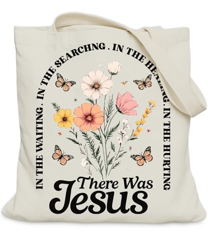 Aesthetic Christian Gifts Tote Bag for Church, Religious Tote Bag for Bible Study, Medium Size with Inner Pocket - color: Light Pink