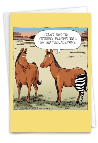 NobleWorks 1 Funny Get Well Soon Card Hip Replacement Surgery C1770GWG - style: Horse Hip Replacement