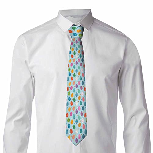 Men's Ties Novelty Tie Necktie for Men Teen Boys Multicolor Tie Party Holiday Thanksgiving Christmas - color: Easter Eggs Blue