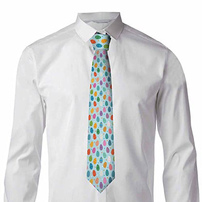 Men's Ties Novelty Tie Necktie for Men Teen Boys Multicolor Tie Party Holiday Thanksgiving Christmas - color: Easter Eggs Blue