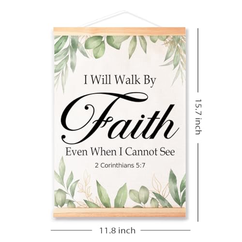 Ybqhd I Will Walk By Faith Poster Hanger, Christian Bible Verse Wall Art - color: 2 Corinthians 5:7