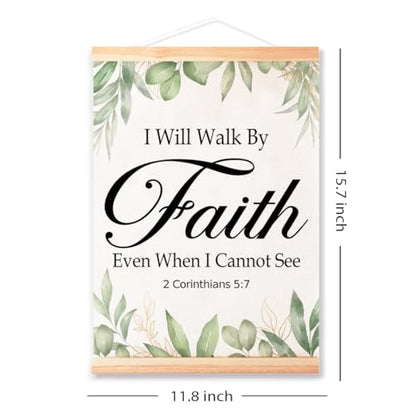 Ybqhd I Will Walk By Faith Poster Hanger, Christian Bible Verse Wall Art - color: 2 Corinthians 5:7