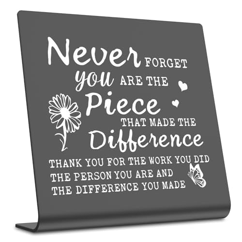 Never Forget You Are The Piece That Made The Difference - Going Away Gift for Coworker, Boss, Leader, Friends - Office Retirement Appreciation, Home Office Desk Sign XBZ175 - style: Never Forget
