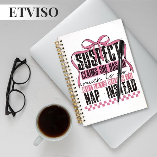 Retro Coquette Pink Bow Notebook, Trendy Preppy Checkered Journal, Preppy Aesthetic Notebooks for Women, Suspect Claims She Has So Much to Do Hardcover Spiral Notebooks 5.5x8.3 Inch - color: 05-Bible(01)