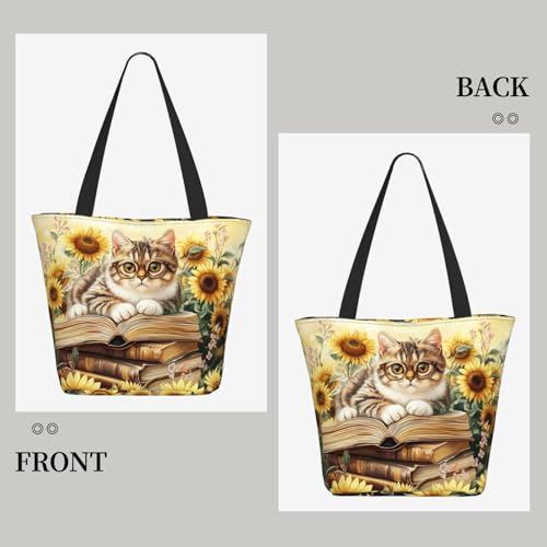 Bible Tote Bags for Women Christian Gifts Religious Church Shoulder Bag - color: Cat