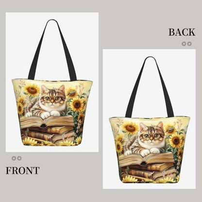 Bible Tote Bags for Women Christian Gifts Religious Church Shoulder Bag - color: Cat