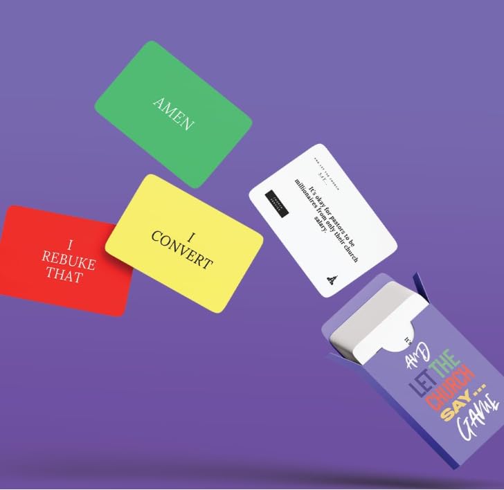 Christian Card Game Family Pack- 1 Game and 4 Amen & I Rebuke that Fans - Faith Conversation Game for Family Night, Church Groups, Young Adults Ministry & Icebreakers