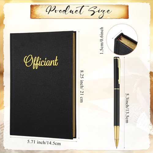 Engrowtic Wedding Officiant Book with Pen 5.25x8.25,Black,Vivid - color: Black, style: Vivid