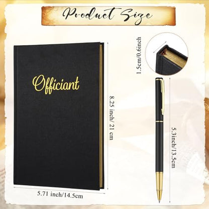 Engrowtic Wedding Officiant Book with Pen 5.25x8.25,Black,Vivid - color: Black, style: Vivid
