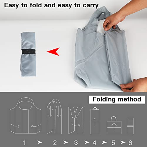 Aricsen Durable Colorful Folding Reusable Grocery Bags Handles, 20 Pack - color: Purple Black Green Orange Red Grey Blue Yellow