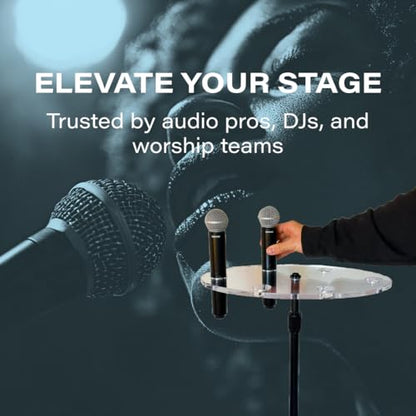 Multi Mic Holder – Holds 6 Mics | Clear Acrylic Mic Stand Organizer for DJ, Church, Stage & Studio | Fits Standard Mic Stands | Supply Goose | Wireless Mic Holder - style: Oval
