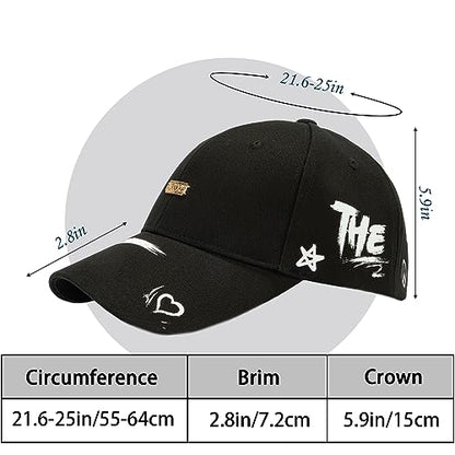 Baseball Cap for Women Men - Adjustable Size Hat - color: Black-2