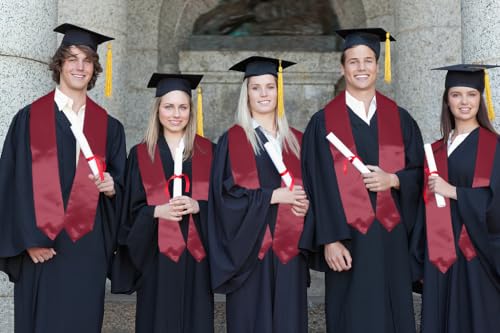 MyGradDay Plain Graduation Stole Colorful Stole for Adult Length 60",Rich in Color - color: Maroon