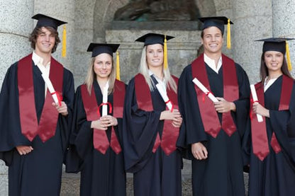 MyGradDay Plain Graduation Stole Colorful Stole for Adult Length 60",Rich in Color - color: Maroon