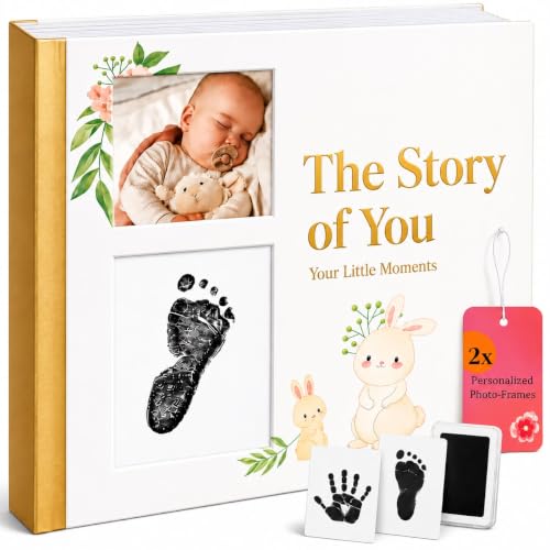 Premium Baby Memory Book for Boy or Girl, Milestone Journal & Scrapbook