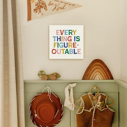 Inspirational Motivational Positive Affirmation Sign, - color: Everything is Figureoutable-5x5