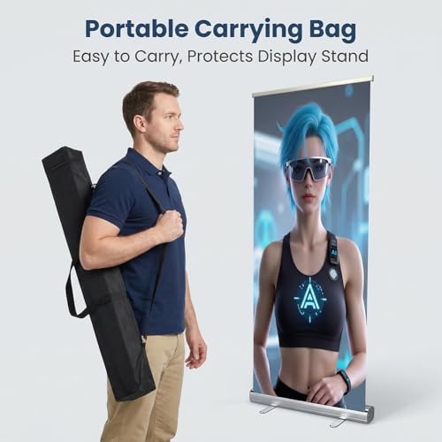 Standard Retractable Banner Stand with Carrying padded Canvas Bag and Box (Stand Only) (33.5"x80")(1 UNIT)