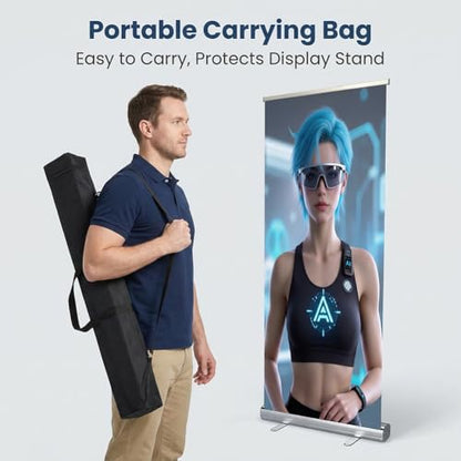 Standard Retractable Banner Stand with Carrying padded Canvas Bag and Box (Stand Only) (33.5"x80")(1 UNIT)
