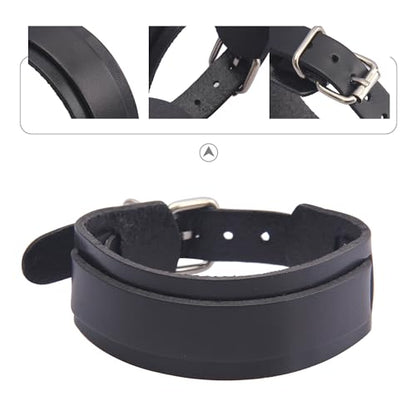 GelConnie Leather Cuff Bracelet Punk Braided Bracelets Rock Leather Wristbands Faux Mens Leather Bracelet Gothic Viking Bangle Adjustable Wrap Bracelet for Women,Men - color: Black Arm Band Bracelet