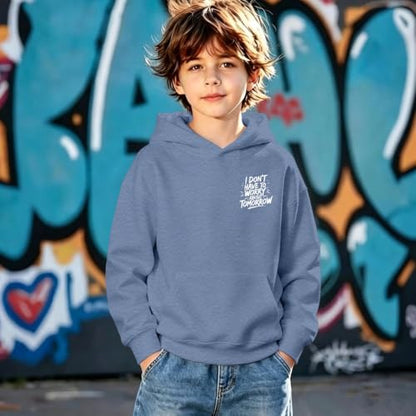 Boys Christian Inspirational Faith Graphic Pullover Hoodie - color: Blue-2, size: 13-14 Years