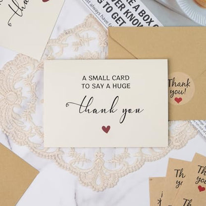 JIXZEN 25‑Pack 350GSM Thank You Cards with Envelopes