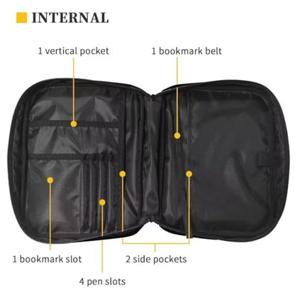 Coldinair Fire Water Football Bible Covers Bag for Men,Carrying Book Case Church Bag Bible Holder for Teens with Handle and Zippered Pocket - color: Fire Water Football