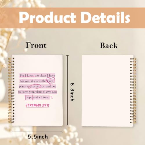 Christian Spiral Notebook, Jeremiah 29:11 Bible Journal for Women,A5 - color: Bible-Jeremiah 29:11