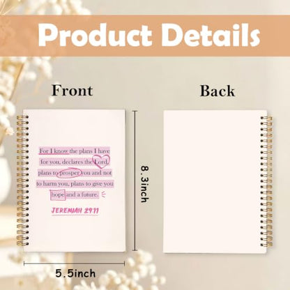 Christian Spiral Notebook, Jeremiah 29:11 Bible Journal for Women,A5 - color: Bible-Jeremiah 29:11