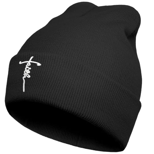 Christian Hats for Men & WomenJesus Cross HatChristianReligious GiftsforVarious Festivals&BirthdaysFaith Baseball/Trucker Cap - color: Black Faith Beanie