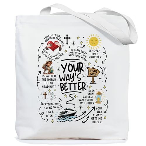 Chicimln Christian Goose Tote Bag, off to Praise the Lord Bible Verse Canvas Tote Bags - color: White 07