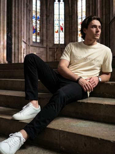 Eatbook Christian Shirts for Men Faith Over Fear Religious Tshirt - color: Apricot-jesus, size: X-Large