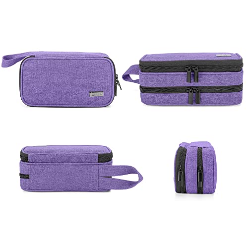 LUXJA Double-Layer Essential Oil Case Holds 12 Bottles, Purple - color: Purple