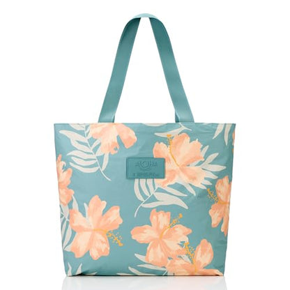 ALOHA Collection Day Tripper Tote | Lightweight, Packable, and Splash-Proof Beach Tote Bag | Easy to Clean - color: Pink Salt and Tide, size: One Size - Day Tripper Tote